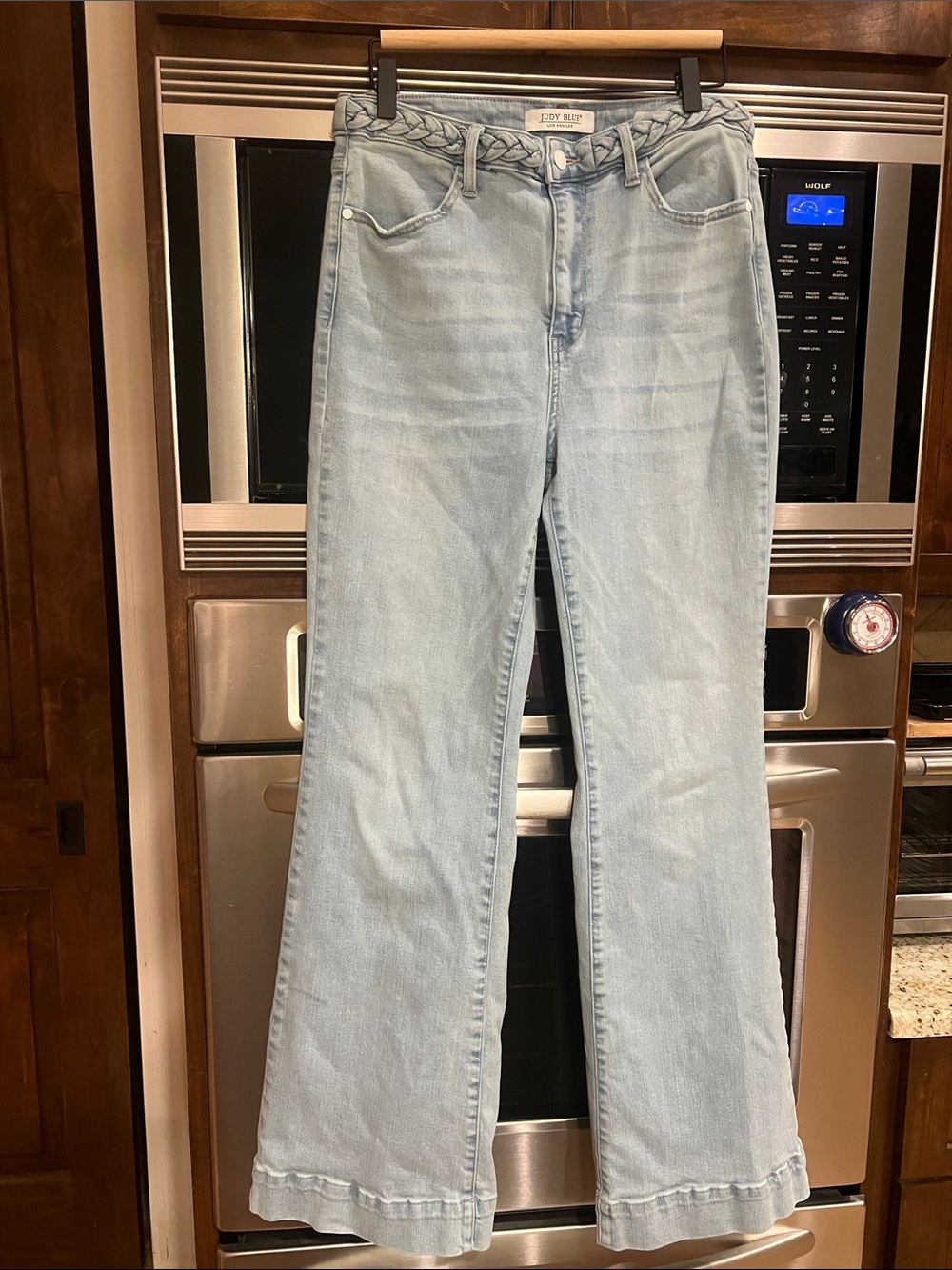 JUDY BLUE JEANS WOMENS WIDE LEG FIT HIGHRISE STRETCH LIGHT WASH DENIM SIZE 11/30